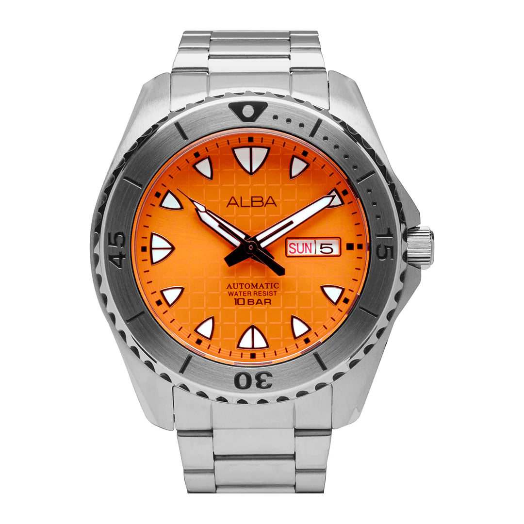 ALBA Orange Patterned Dial Automatic Men Watch AL4581X1