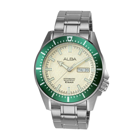 ALBA Cream & Green Dial Automatic Men Watch AL4719X1