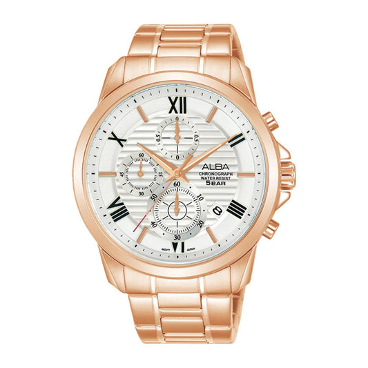 ALBA Quartz Silver Dial Analog Chronograph Men's Watch AM3770X1