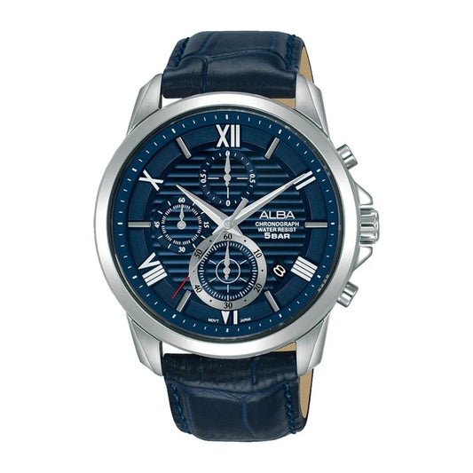 ALBA Quartz Blue Dial Analog Chronograph Watch For Men AM3779X1