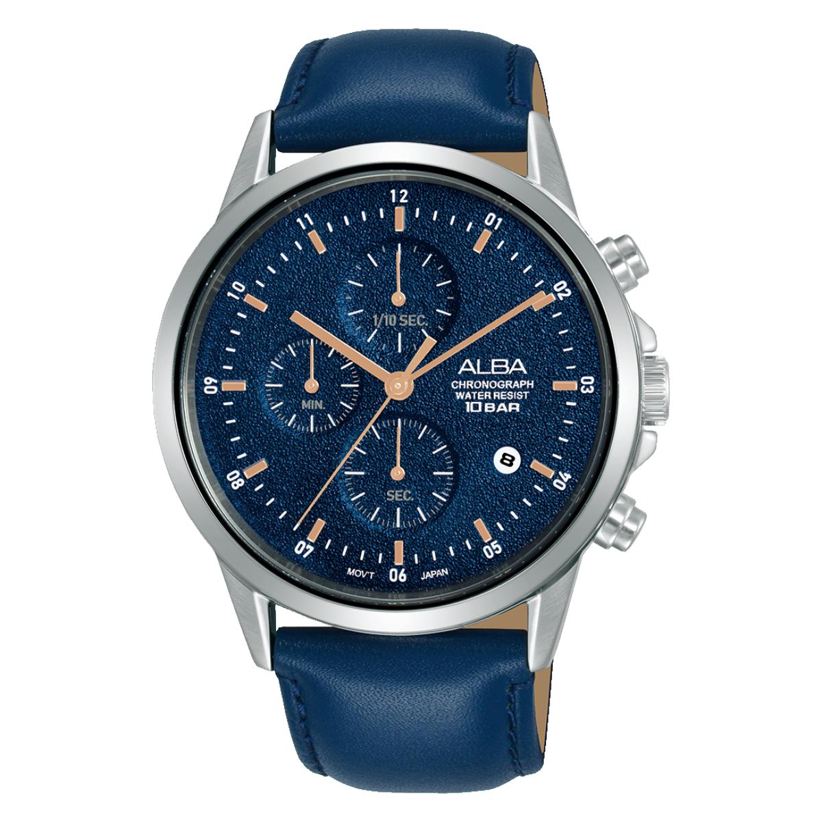 ALBA Quartz Blue Dial Analog chronograph Watch For Men AM3867X1