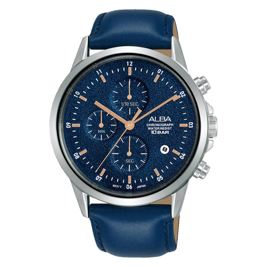 ALBA Quartz Blue Dial Analog chronograph Watch For Men AM3867X1