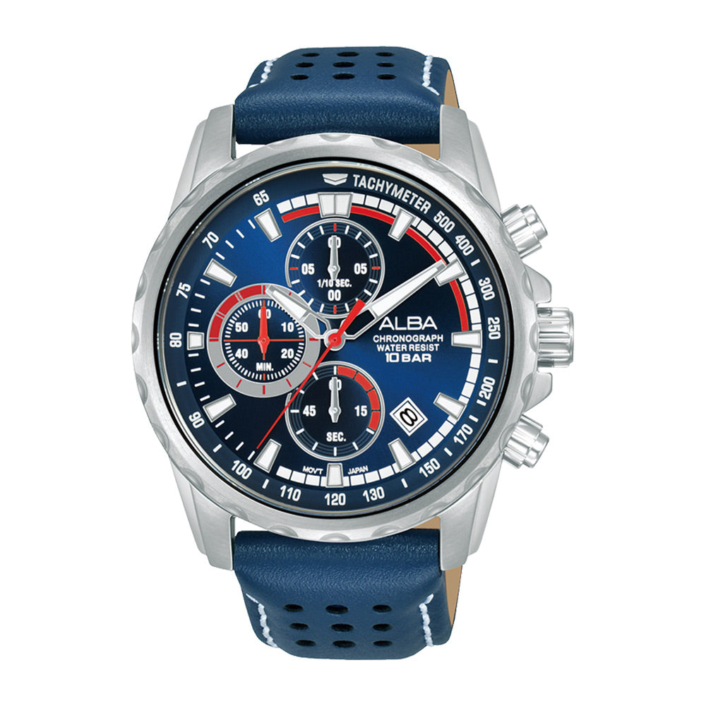 ALBA Blue dial with Blue leather strap Automatic Men's Watch - AM3937X1