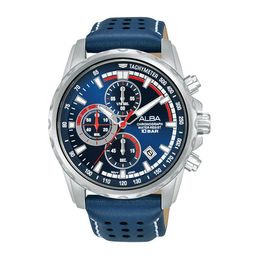 ALBA Blue dial with Blue leather Strap Men's Watch - AM3937X1