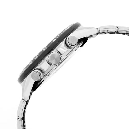 Close-up of a silver watch with a white background