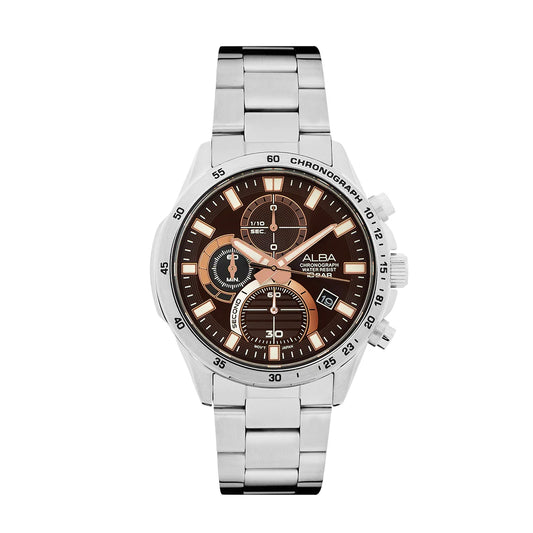 ALBA Walnut Brown Dial Chronograph Men's Watch - AM3967X1