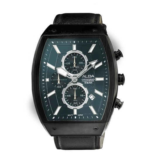 ALBA Black Rectangular Dial Chronograph Men's Watch AM3999X1