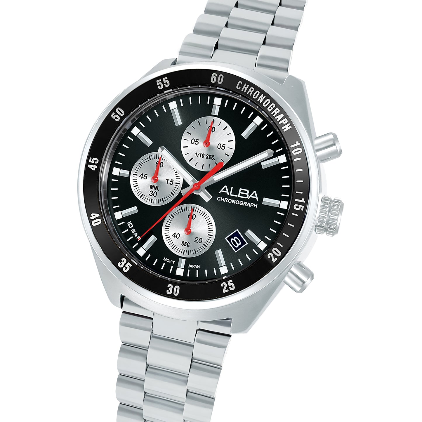 ALBA 43mm Black Active Quartz Chronograph Men AM3A33X1