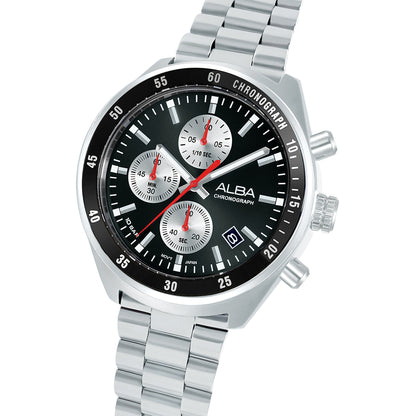 ALBA 43mm Black Active Quartz Chronograph Men AM3A33X1
