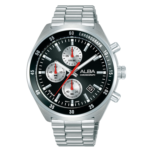 ALBA 43mm Black Active Quartz Chronograph Men AM3A33X1