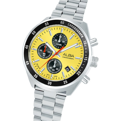 ALBA 43mm Yellow Active Quartz Chronograph Men AM3A43X1