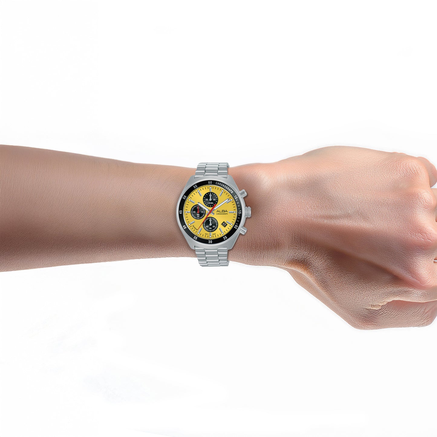 ALBA 43mm Yellow Active Quartz Chronograph Men AM3A43X1