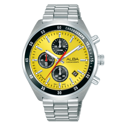 ALBA 43mm Yellow Active Quartz Chronograph Men AM3A43X1