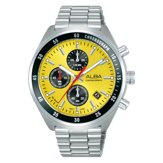 ALBA 43mm Yellow Active Quartz Chronograph Men AM3A43X1