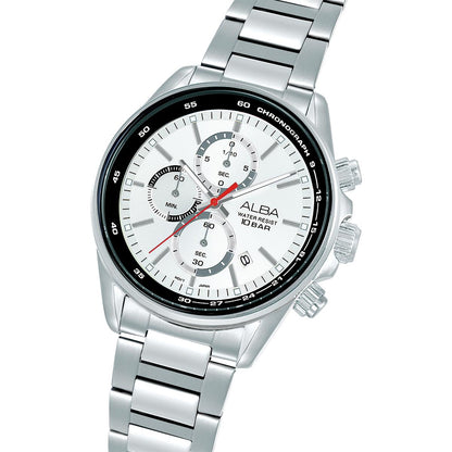 ALBA Quartz White Dial Analog Chronograph Men's Watch AM3A51X1