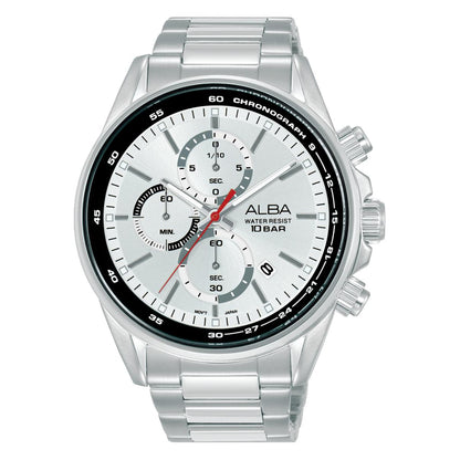 ALBA Quartz White Dial Analog Chronograph Men's Watch AM3A51X1