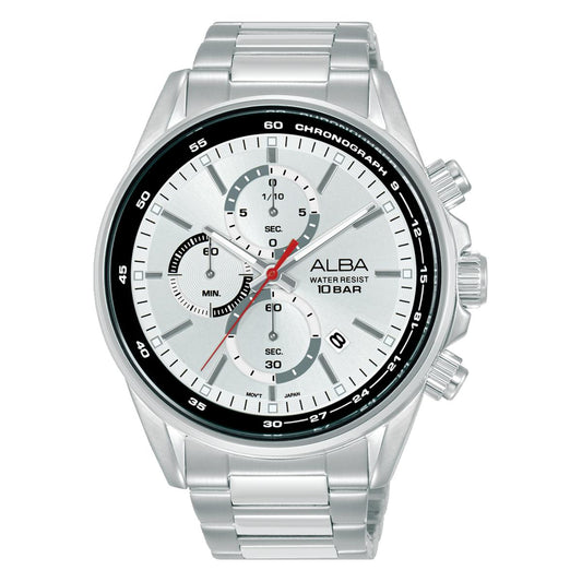 ALBA Quartz White Dial Analog Chronograph Men's Watch AM3A51X1