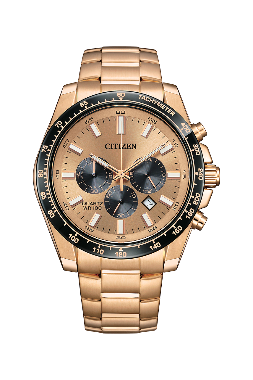 CITIZEN Quartz Rose Gold Dial Analog Chronograph Men's Watch AN8236-52P