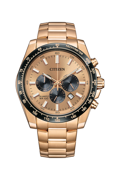 CITIZEN Quartz Rose Gold Dial Analog Chronograph Men's Watch AN8236-52P