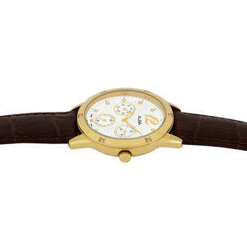 ALBA White Ripple Dial with Brown Leather Strap Ladies Watch AP6718X1
