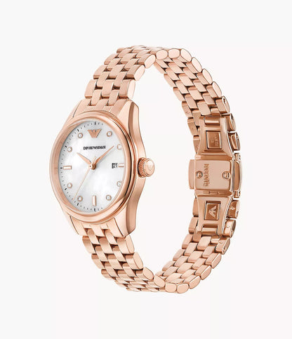 AR11615 Emporio Armani | Three-Hand Date Rose Gold-Tone Watch (Women)