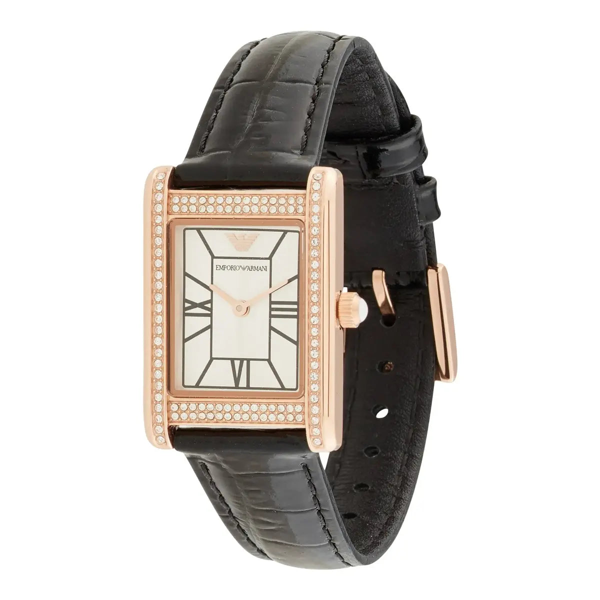 Emporio Armani Silver Dial Analog Leather Strap Women Watch AR11624