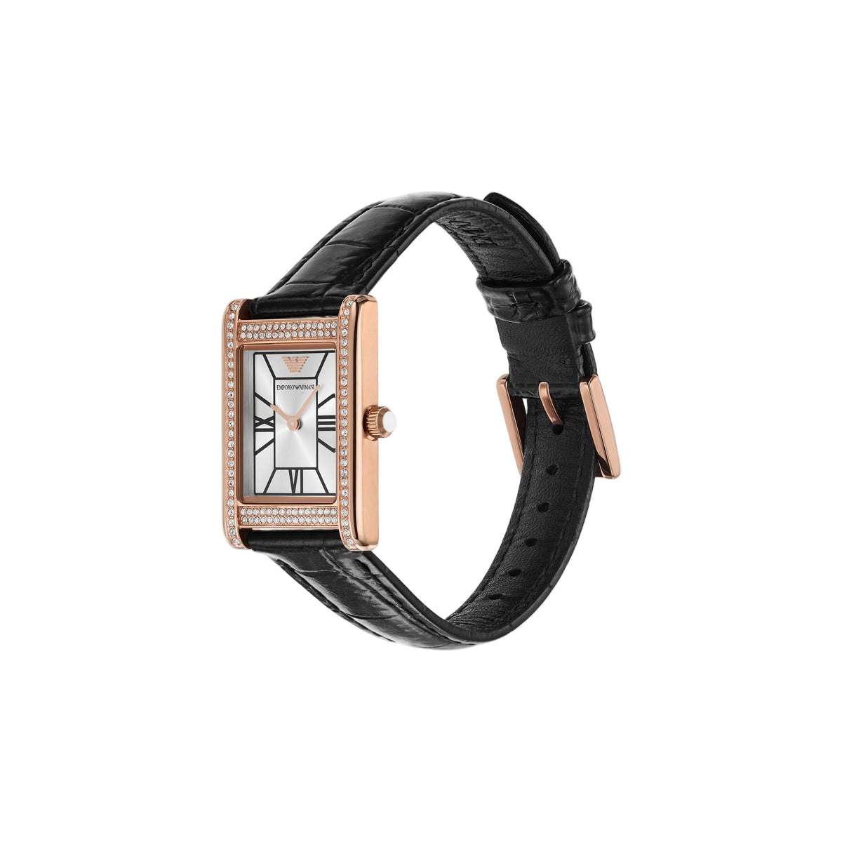 Emporio Armani Silver Dial Analog Leather Strap Women Watch AR11624