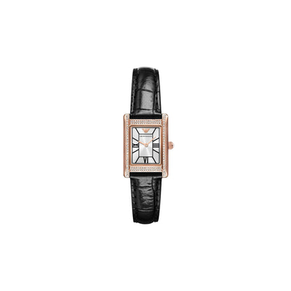Emporio Armani Silver Dial Analog Leather Strap Women Watch AR11624