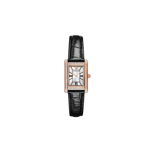 Emporio Armani Silver Dial Analog Leather Strap Women Watch AR11624