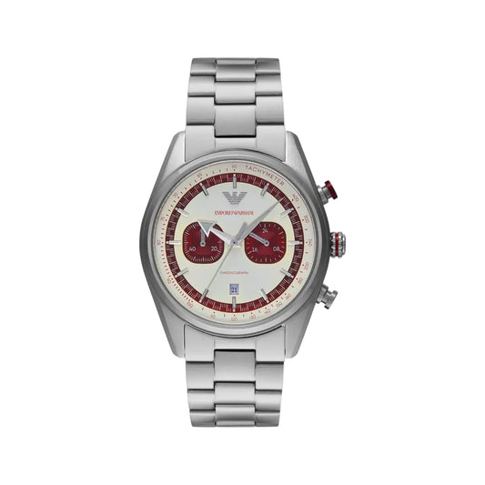 Emporio Armani Two Tone Dial Chronograph Stainless Steel Men Watch AR11645