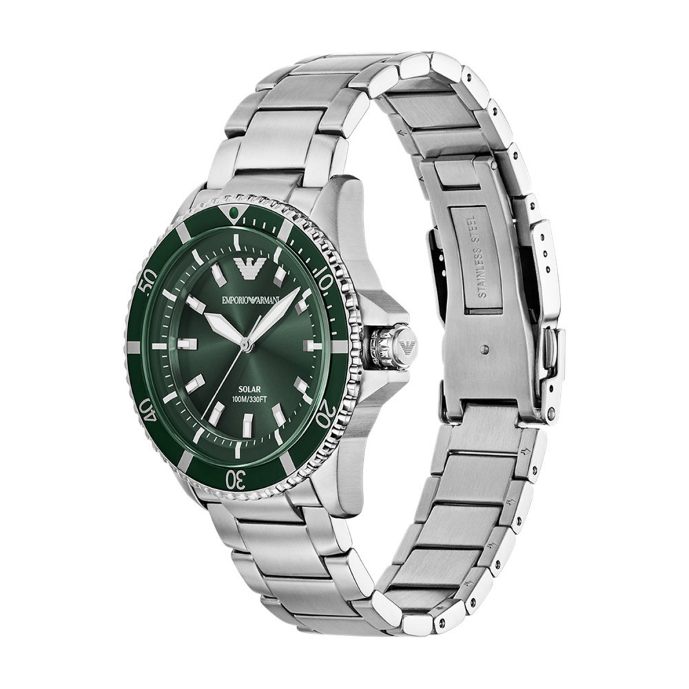 Emporio Armani World Explorer Solar-Powered Three-Hand Stainless Steel Men AR11698