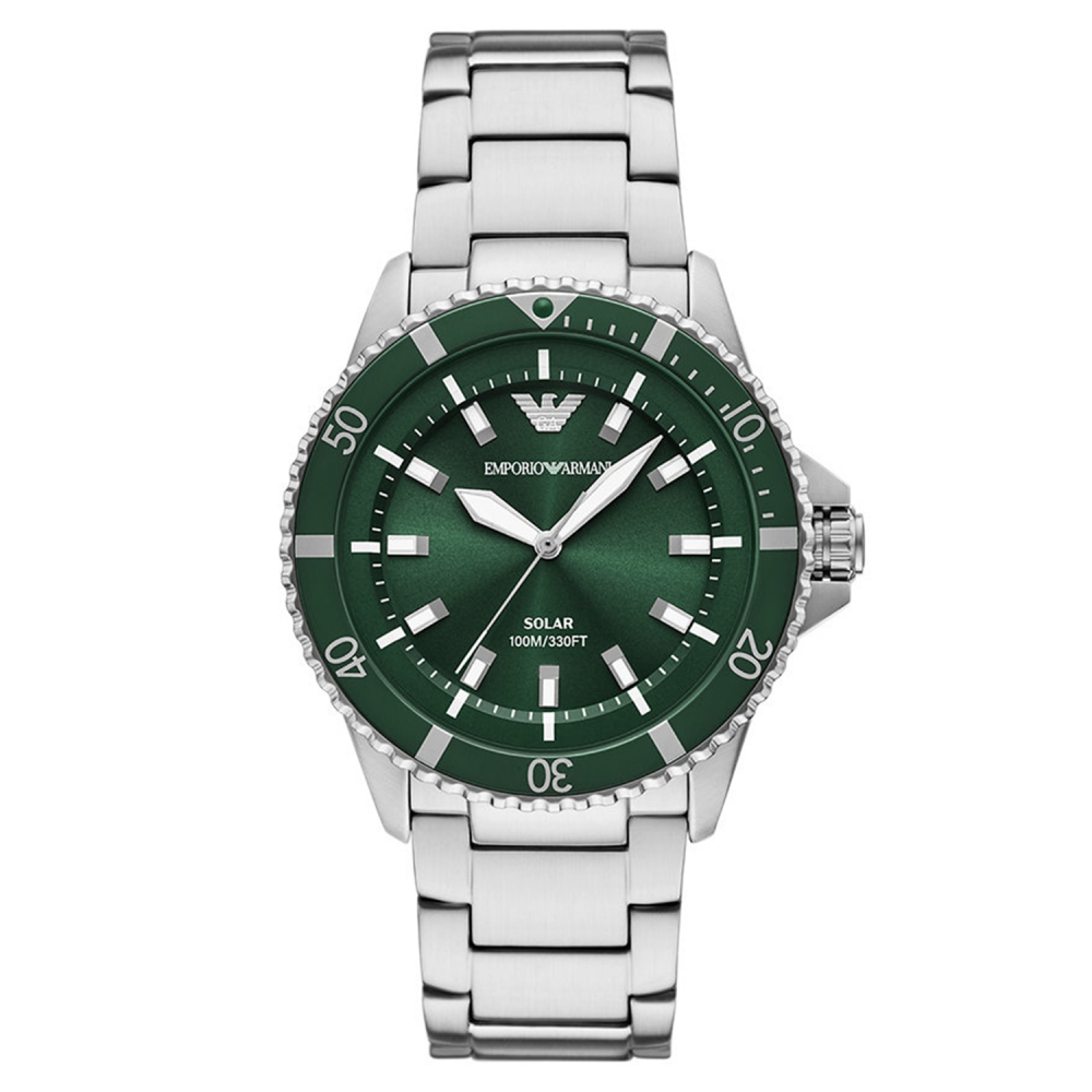 Emporio Armani World Explorer Solar-Powered Three-Hand Stainless Steel Men AR11698
