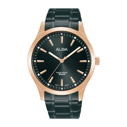 ALBA Black dial Stainless steel Strep Analog Watch ARX006X1