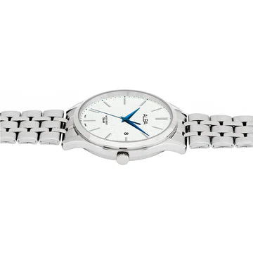 ALBA White Marble Dial with Silver Metal Straps Men's Watch AS9R35X1