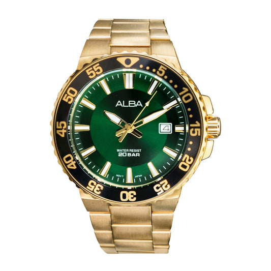 ALBA Green dial Stainless Steel Analog Men's Watch AS9S74X1