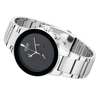 Citizen Eco-Drive 43mm Black Dial St Steel Bracelet Men's Watch - AT2240-51E