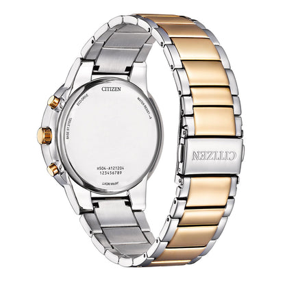 Citizen Eco-Drive White Dial Dual Tone Bracelet Men's Watch - AT2244-84A