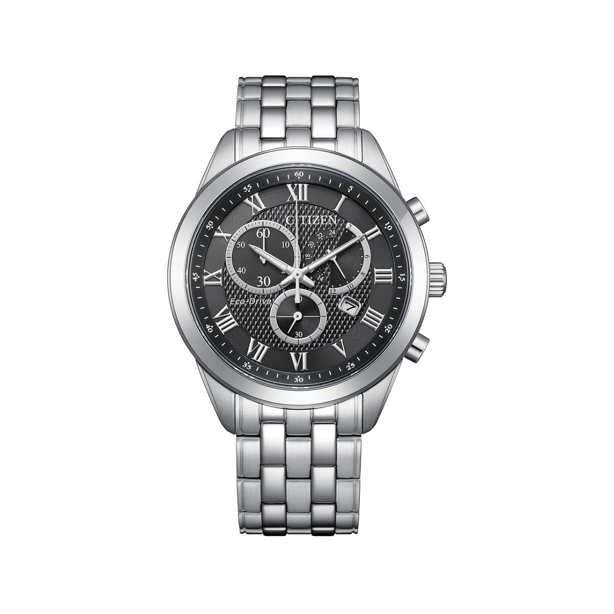 CITIZEN Eco-Drive Black Dial Analog Chronograph Men's Watch AT2600-57E