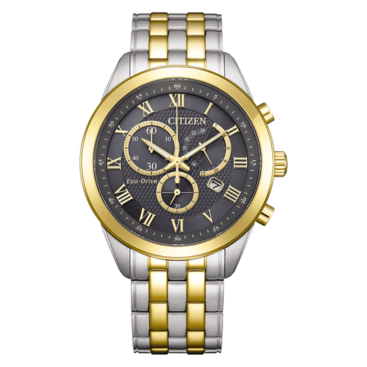 CITIZEN Eco-Drive Grey Dial Analog Chronograph Men's Watch AT2604-56H
