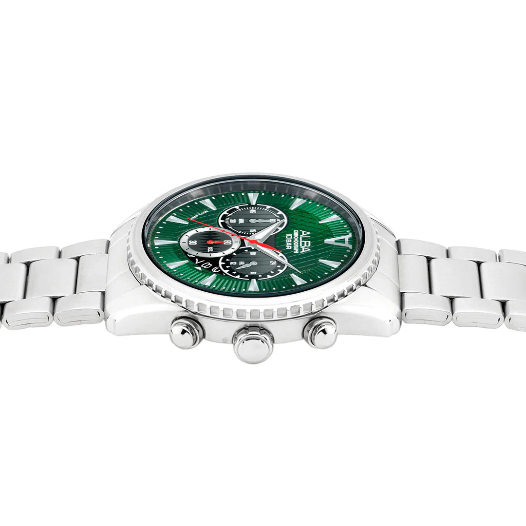 ALBA Green Textured Dial Chronograph Men's Watch AT3J13X1