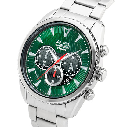 ALBA Green Textured Dial Chronograph Men's Watch AT3J13X1