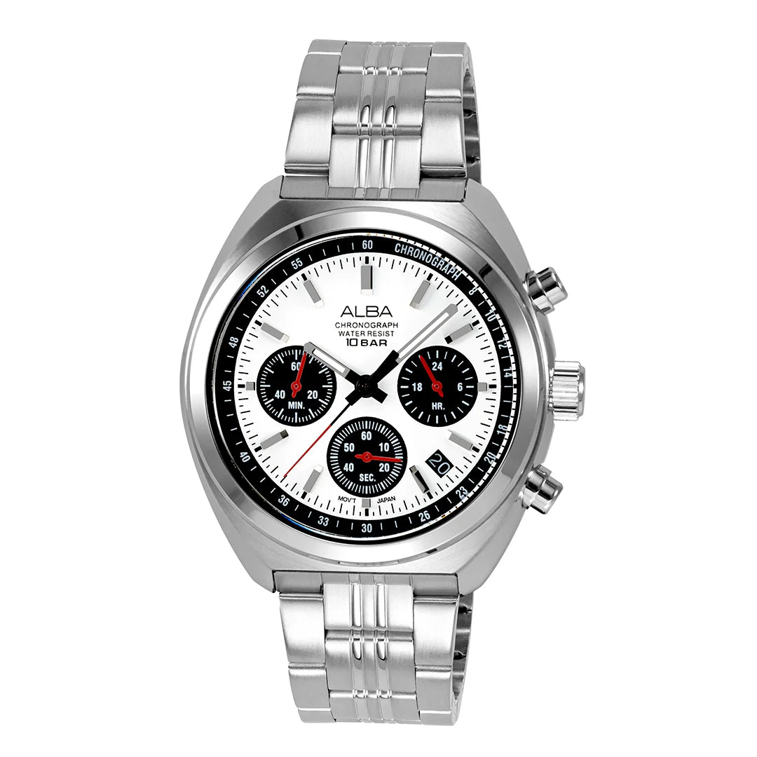 ALBA Seashell White Dial Chronograph Men's Watch AT3K11X1
