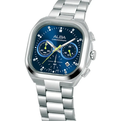 ALBA Retro Sport Emerald Blue Dial Analog Chronograph Men's Watch AT3L01X1