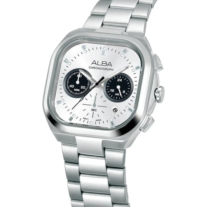 ALBA Retro Sport Emerald White Dial Analog Chronograph Men's Watch AT3L07X1