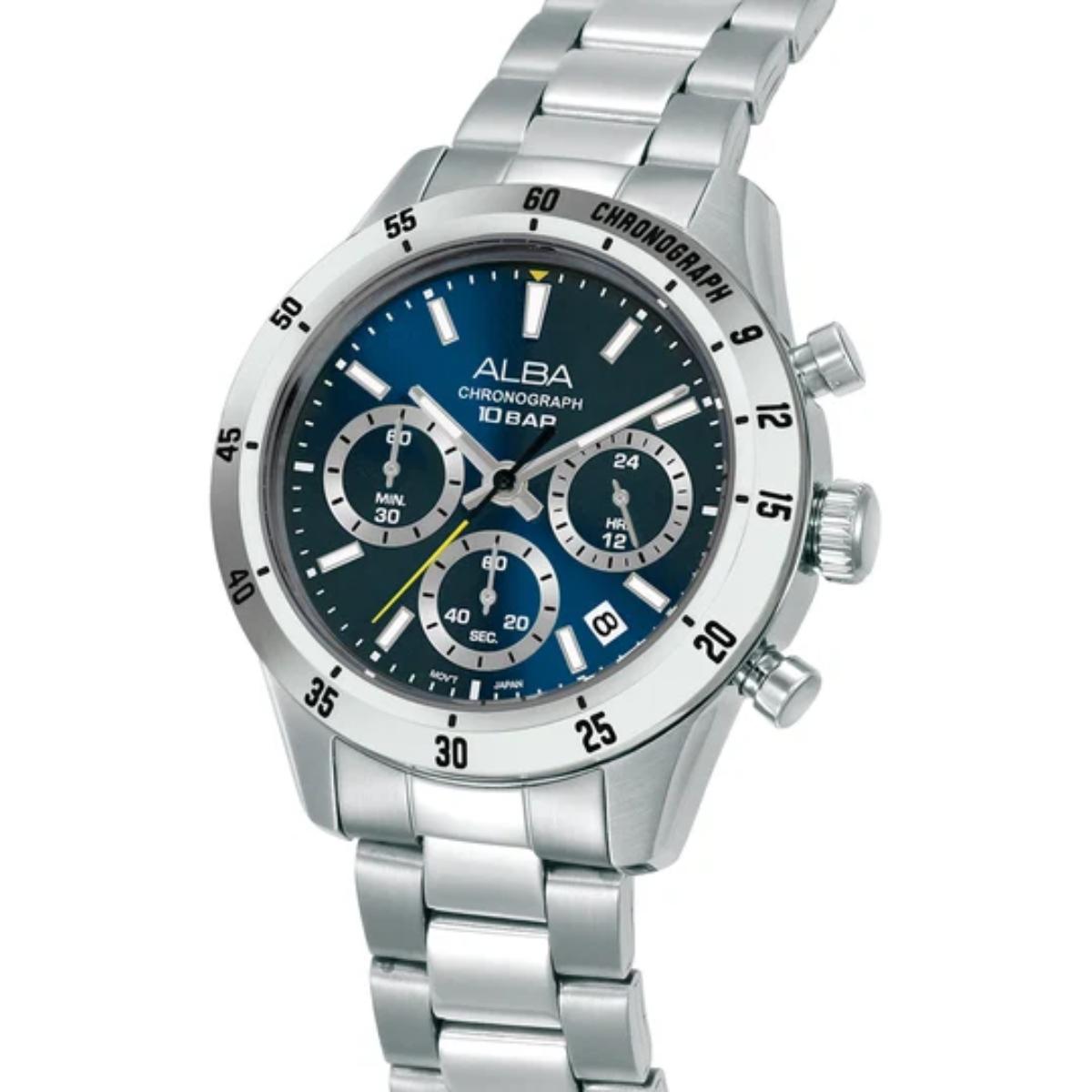 ALBA Blue Sunray Dial Analog Chronograph Men's Watch AT3L25X1