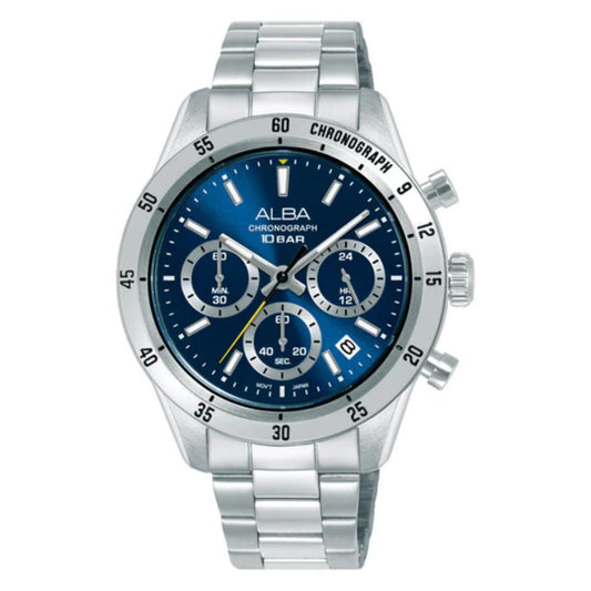 ALBA Blue Sunray Dial Analog Chronograph Men's Watch AT3L25X1