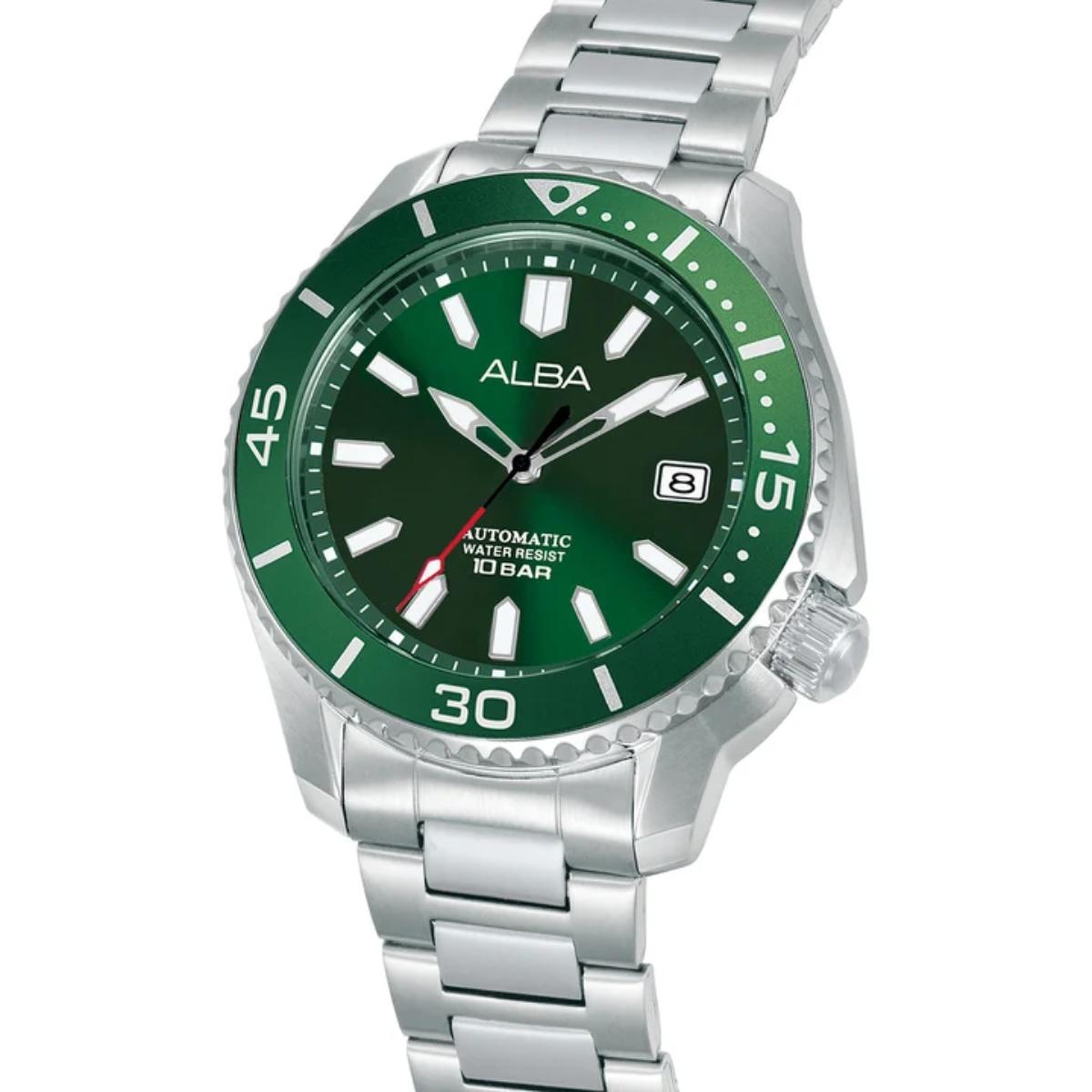 ALBA Ocean Sport green Sunray Dial Automatic Men's Watch AU4087X1