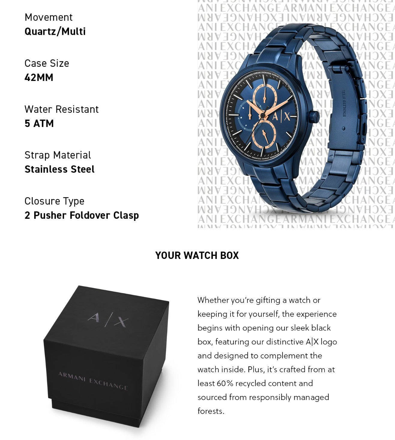 AX1881 Armani Exchange Dante Analog Watch for Men