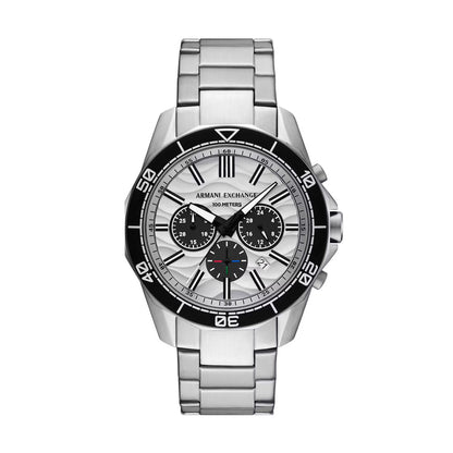 Armani Exchange Quartz Silver Dial Analog Chronograph Men's Watch AX1969