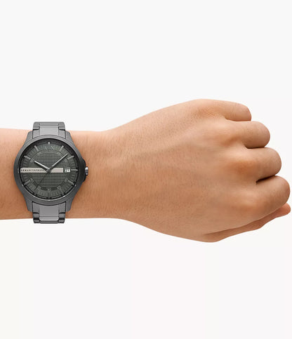 AX2455 Armani Exchange | Three-Hand Date Gunmetal Stainless Steel Watch